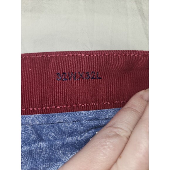 New Alan Flusser Men’s Pants W32/L30 Red 100% Cotton - Picture 2 of 7